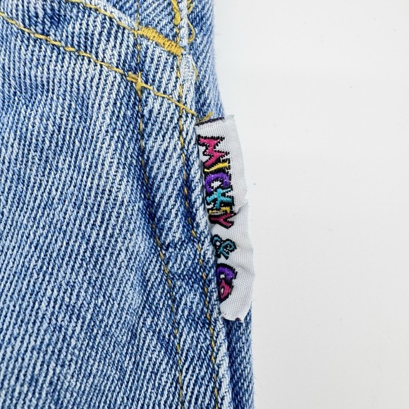 Vintage Disney Denim Jean Overall Bib Short Classic Mickey Mouse Embroidered 5 - Picture 4 of 12